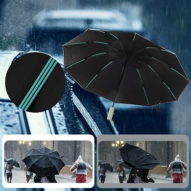 1 Set Reverse Umbrella with Cover, Portable Umbrella, Windproof Folding Inverted Umbrella