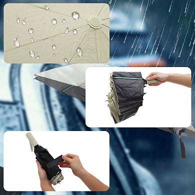 1 Set Reverse Umbrella with Cover, Portable Umbrella, Windproof Folding Inverted Umbrella