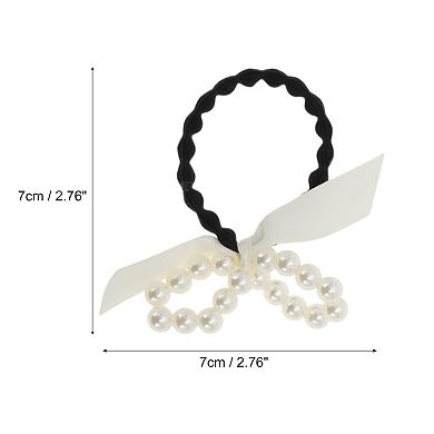 Elegant Bow Pearl Scrunchies Hair Elastic Band 1 Pc