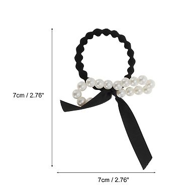 Elegant Bow Pearl Scrunchies Hair Elastic Band 1 Pc
