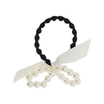Elegant Bow Pearl Scrunchies Hair Elastic Band 1 pc