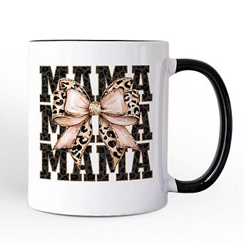 Glitter Leopard Mama Mug, Coquette Bow Glam Gift