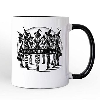 Girls Will Be Girls Mug, Witchy Halloween Gift for Empowered Women