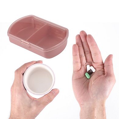 Durable 2 Compartment Pill Case for Travel 1 Pc