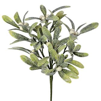 13" Frosted Waterproof Mistletoe Berry Pick Elegant Christmas Decor