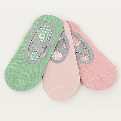 Women's Non-Slip Ballet Grip Socks with Crisscross Elastic Straps