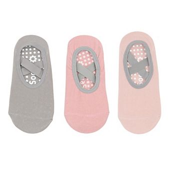 Women's Non-Slip Ballet Grip Socks with Crisscross Elastic Straps