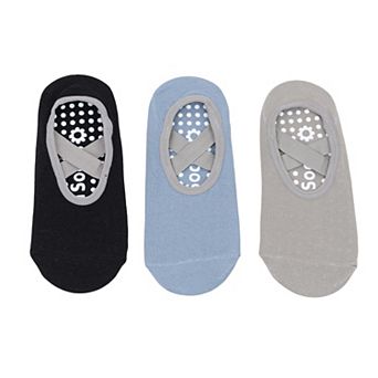 Women's Non-Slip Ballet Grip Socks with Crisscross Elastic Straps