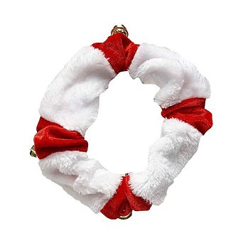 Midlee Christmas Plush Jingle Bell Collar- Festive Holiday Pet Accessories