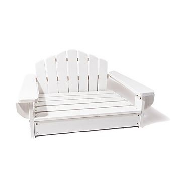 Midlee White Dog Adirondack Chair Bed