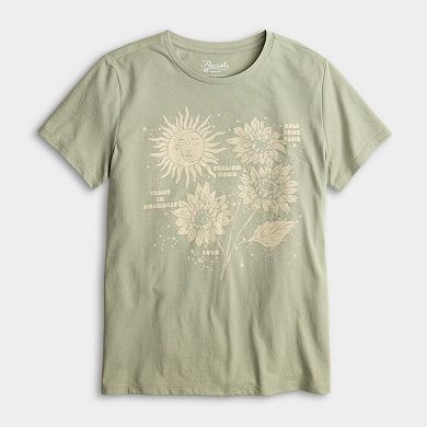 Juniors' Sun Positivity Short Sleeve T-Shirt