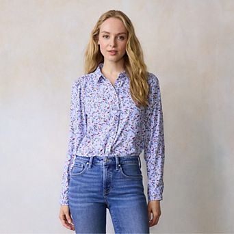 Women's LC Lauren Conrad Collared Button-Front Shirt