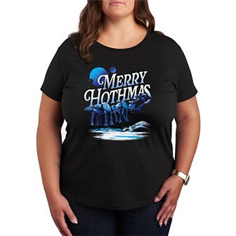 Juniors' Plus Size Star Wars Merry Hothmas Christmas Graphic Tee
