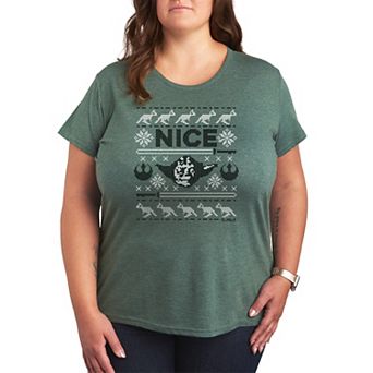 Juniors' Plus Size Star Wars Nice Rebel Christmas Graphic Tee