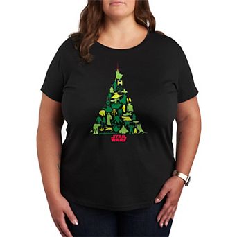 Juniors' Plus Size Star Wars Christmas Tree Silhouette Christmas Graphic Tee
