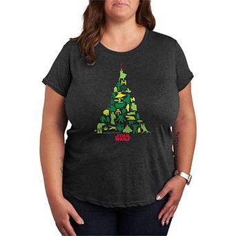 Juniors' Plus Size Star Wars Christmas Tree Silhouette Christmas Graphic Tee