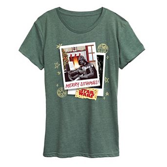 Women's Star Wars Merry Sithmas Polaroid Short Sleeve Christmas Graphic Tee