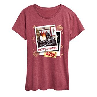 Women's Star Wars Merry Sithmas Polaroid Short Sleeve Christmas Graphic Tee