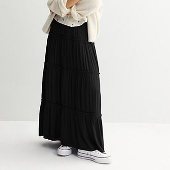 Juniors' SO® Multi Tiered Lace Maxi Skirt
