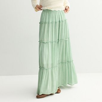 Juniors' SO® Multi Tiered Maxi Skirt