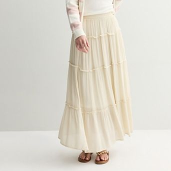 Juniors' SO® Multi Tiered Lace Maxi Skirt