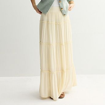 Juniors' SO® Multi Tiered Lace Maxi Skirt