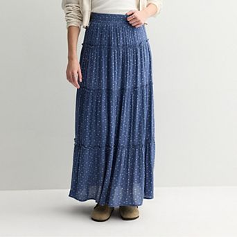 Juniors' SO® Multi Tiered Lace Maxi Skirt
