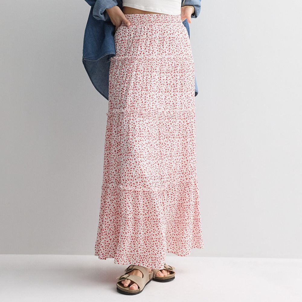 Juniors' SO® Multi Tiered Maxi Skirt
