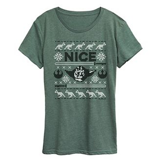 Women's Star Wars Nice Rebel Short Sleeve Christmas Graphic Tee