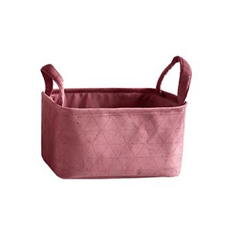 Neatly Quilted Velvet Fabric Basket