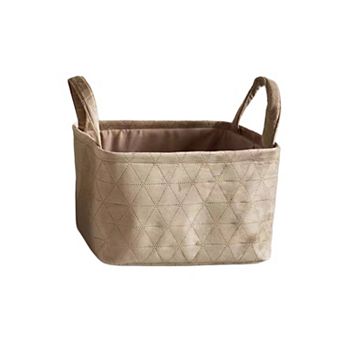 Neatly Quilted Velvet Fabric Basket