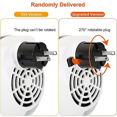 900W Portable Heater Fan Wall Outlet Space Heater Plug-in Heater Adjustable Temperature Auto Shut of