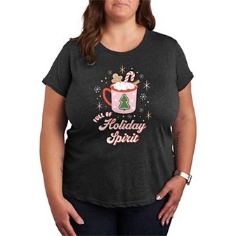 Juniors' Plus Size Full Of Holiday Spirit Graphic Tee