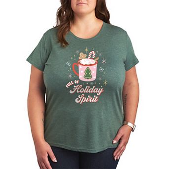 Juniors' Plus Size Full Of Holiday Spirit Graphic Tee