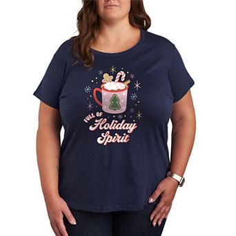Juniors' Plus Size Full Of Holiday Spirit Graphic Tee