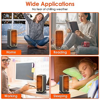 500W Portable Electric Space Heater Ceramic Fast Heat with Overheat & Tip-Over Protection