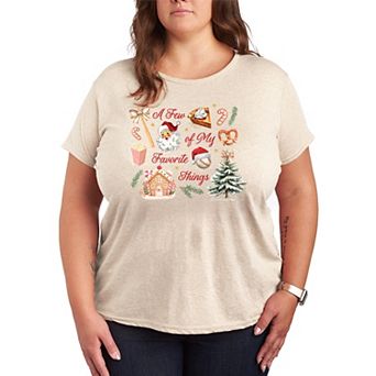 Juniors' Plus Size A Few Of My Favorite Things Christmas & Baseball Graphic Tee