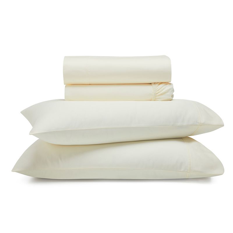 SUPERIOR 500 Thread Count Deep Pocket Cotton Sheet Set, Ivory