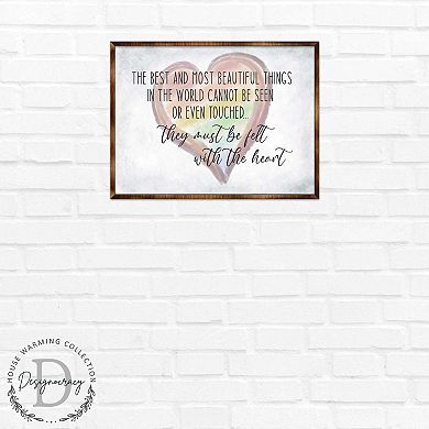 Most Wonderful Things Must Be Felt With the Heart - Bedroom Wall Art - Contemporary Décor