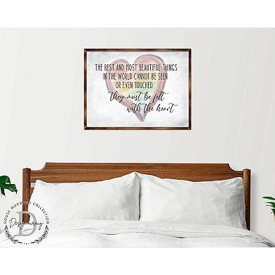 Most Wonderful Things Must Be Felt With the Heart - Bedroom Wall Art - Contemporary Décor