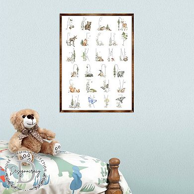 Nature Alphabet Wall decor - Wooden Watercolor Alphabet art - Homeschool - Nature Study