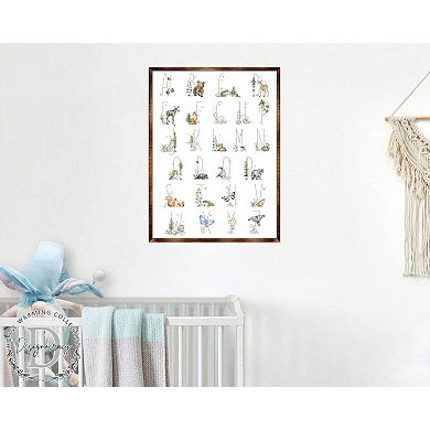 Nature Alphabet Wall decor - Wooden Watercolor Alphabet art - Homeschool - Nature Study