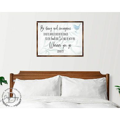 Be Strong and Courageous - God Will Be With You - Wooden Christian Art - Contemporary Sign