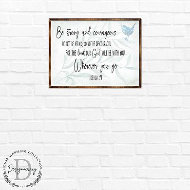 Be Strong and Courageous - God Will Be With You - Wooden Christian Art - Contemporary Sign