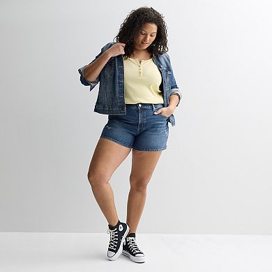 Juniors' Plus Size SO® Ribbed Henley Tank Top