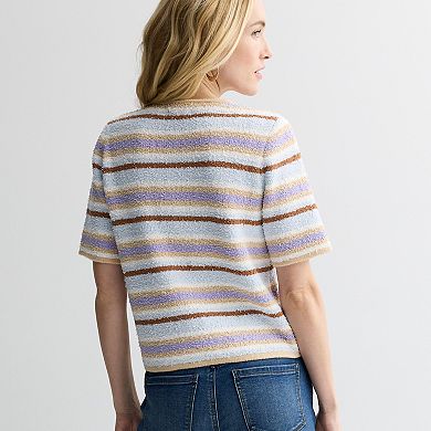 Women's Nine West Texture Elbow Sleeve Sweater