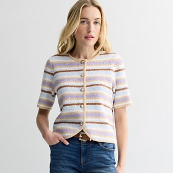 Women's Nine West Texture Elbow Sleeve Sweater