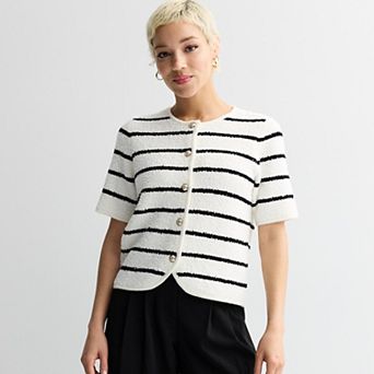 Women's Nine West Texture Elbow Sleeve Sweater