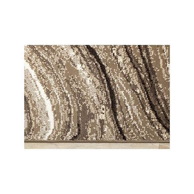 Functional Style Brown Cream Abstract Rug