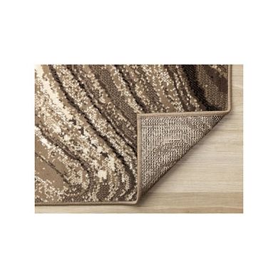 Functional Style Brown Cream Abstract Rug